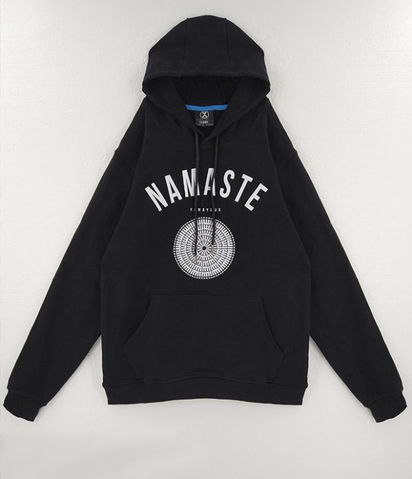 曼陀罗黑色连帽卫衣