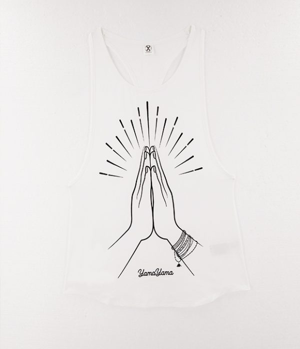 双手合掌工字背心