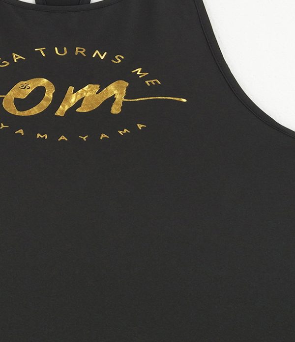 瑜伽让我疯狂兴奋黑色工字背心