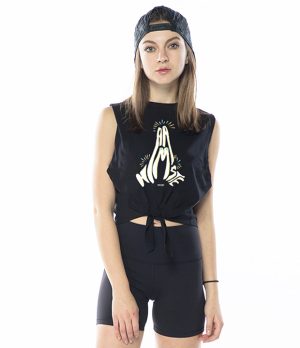 双手合十艺术绑带背心