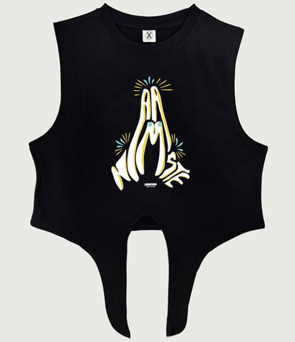 双手合十艺术绑带背心